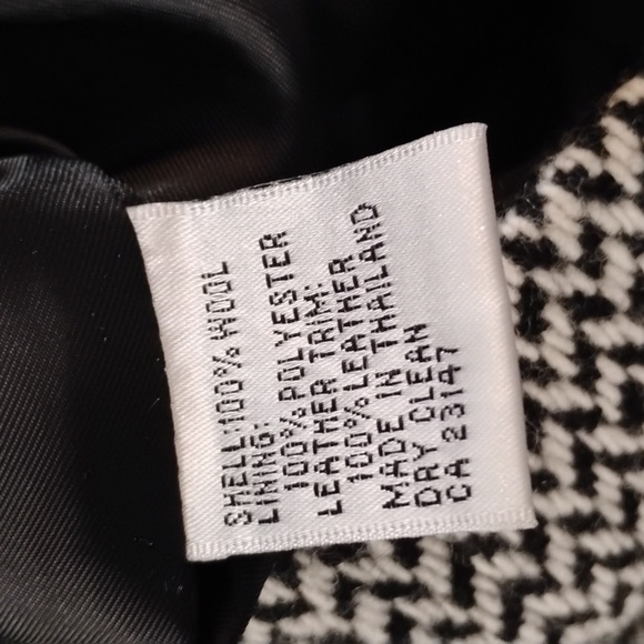 Talbots 12W Herringbone Wool Jacket With Leather Trim - Picture 5 of 8